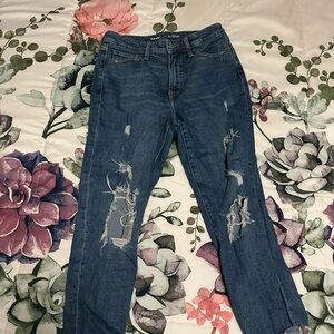 Women's Blue Distressed Jeans